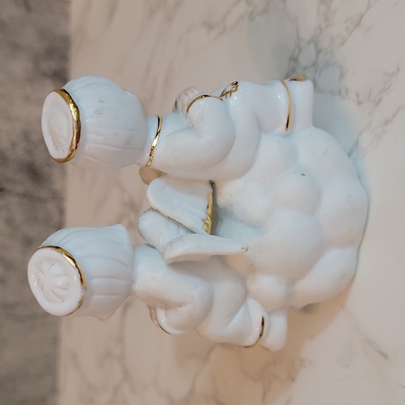 vintage two little angels sitting on a cloud figurine - Picture 4 of 7